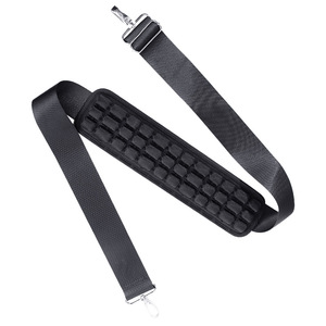 JFT Cushioned Shoulder <b>Strap</b> CS 026 Large <b>Replacement</b> Guitar Instrument Accessory Black Solid Color Lycra TPU - Product Image 2