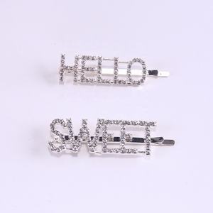 Pasadores de Pelo con Letras y Diamantes, Pinzas Metálicas para el Cabello, Accesorio para Niños, Ideal para Fiestas - Product Image 1