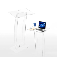 Usine en gros Design moderne clair acrylique Portable chaire présentoir églises école salles de classe pupitre podium support