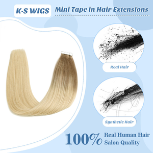 Extensiones de Cabello Humano Remy Virgen 100% Premium K.SWIGS, Doble Trama, Cinta Invisible, Estilo Liso Sedoso, Ondulado Profundo y Rizado - Product Image 3