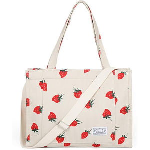 Échantillon gratuit, grand sac fourre-tout tendance, grande capacité de charge, lavable, réutilisable, toile de coton épaisse, sacs fourre-tout pour femmes - Product Image 1