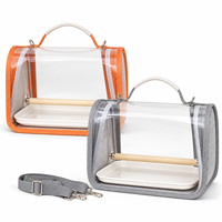 Sac de transport rectangulaire transparent en plastique pour perroquet, ventilé, respirant, portable, pour petits oiseaux, lézards, cage extérieure pour animaux de compagnie