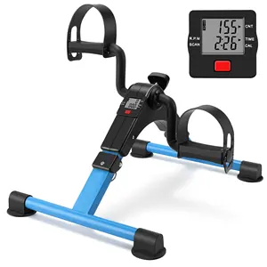 MR Home Indoor Folding Pedal Exerciser Mini Exercise Bike Leg Pedal Exercise Bike Pedal Stepper