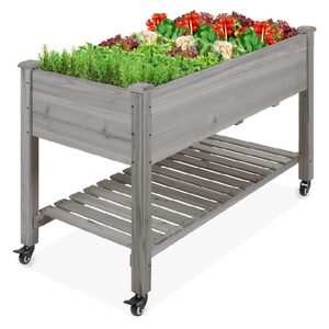 Étagère à fleurs surdimensionnée à double étage <span class=keywords><strong>pour</strong></span> jardin, patio et maison, avec roulettes, <span class=keywords><strong>pour</strong></span> fournitures de jardinage et pots de fleurs - Product Image 1