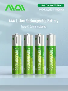 Venta caliente 1,5 V Aaa Batería de litio 900mwh Li-ion Usb Baterías recargables para uso doméstico