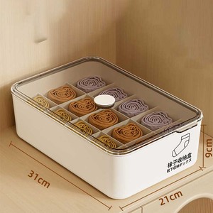 DS4251 15 Cells Stackable Drawer Organizer for Bras Socks <strong>Ties</strong> <strong>Storage</strong> Bin with Dividers Plastic Underwear <strong>Storage</strong> <strong>Box</strong> with Lids - Product Image 4