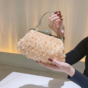 High Quality Luxury Classic <b>Wedding</b> Pearl Evening Bags With Chain Waist Ladies <b>Clutch</b> Party Hand Cosmetic Bag - Product Image 6