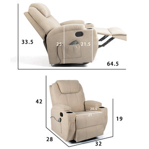 DOSER Bestseller Elektrisch Verstellbare Manuelle Stoff-Sessel mit Holzrahmen im Modernen Stil für das Wohnzimmer - Product Image 2