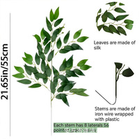 Plante artificielle verte Ruscus italien, fausse fleur décorative, plante verte artificielle pour arrangement floral artificiel