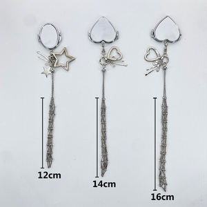 Porte-clés personnalisable en acier inoxydable avec pochette en filet pour rouge à lèvres, miroir, <span class=keywords><strong>cerise</strong></span>, étoile, cœur, pour femme, breloque pour baume à lèvres - Product Image 5