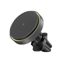 Support magnétique de voiture à charge rapide 3A avec chargeur sans fil pour téléphone, compatible avec les modèles à clipser sur grille d'aération pour la navigation