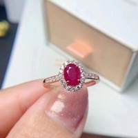 Bagues en argent 925 personnalisées très vendues, rubis naturels à la mode, bijoux faits à la main en gros