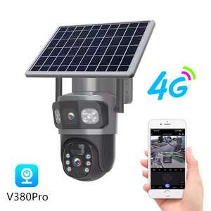 Cámara Solar V380Pro 4G, Impermeable, para Exteriores, con Doble Lente PTZ, Visión Nocturna, Monitor de Seguridad - Product Image 1