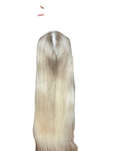 Mini Peluca de alta calidad, Topper de cabello humano ruso para mujer, cabello humano, Color Rubio, parte media, nudo Blanqueador - Product Image 6