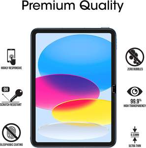 Protection d'écran en verre trempé HD transparent facile à appliquer, sans bulles, 9H, pour tablette iPad 10e génération 2022, 11e génération 2025 - Product Image 2
