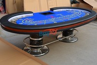 Table de poker de luxe personnalisée de haute qualité et à bas prix de l'usine Baylex avec 10 joueurs et éclairage LED