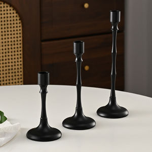 Light Luxury Style <strong>Candle</strong> <strong>Candle</strong> <strong>Holder</strong> Classical And Elegant Ornament Break-resistant Black <strong>Candle</strong> <strong>Holder</strong> - Product Image 3