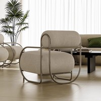 Fauteuil individuel de style italien, design moderne, acier inoxydable, pour négociations d'affaires, salle à manger, loisirs, salon, appartement, chaise longue