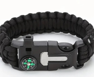 <span class=keywords><strong>Bracelet</strong></span> en <span class=keywords><strong>paracorde</strong></span> noir fait à la main avec boussole fonctionnelle et fermoir à sifflet, <span class=keywords><strong>bracelet</strong></span> de survie en <span class=keywords><strong>paracorde</strong></span> pour homme - Product Image 3