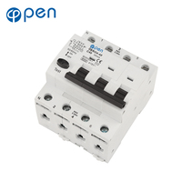 Disyuntor de fuga de corriente residual 10ma 30ma 100ma 300ma AC 400V 40A 63A tipo A AC panel de 4 polos 4 P RCBO