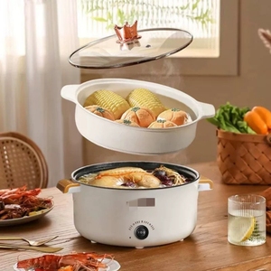 Panci Masak Listrik Kapasitas Besar 10L+ - Untuk Rumah & Asrama, 2-in-1 Panggang & Shabu-Shabu - Product Image 2