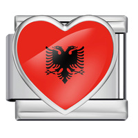 Herz Nationalflagge Handgefertigtes Italienisches Modul-Armband DIY Charms Edelstahl Gespleißtes Armband Zubehör Uhrenarmband Kette