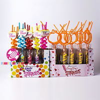Vente en gros de bonbons Sucette saveur de fruit sucette torsadée multicolore avec bâtonnets de paille bonbon dur