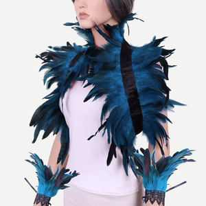 Set di scialle di piume di Halloween scialle di piume Punk piumino festa per festa <span class=keywords><strong>vestito</strong></span> Cosplay costumi Poncho per le donne e gli uomini - Product Image 3