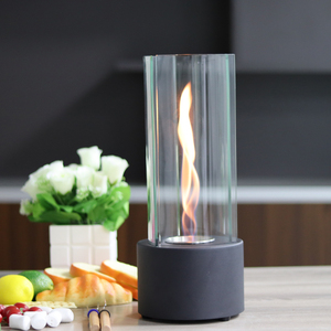 Xách tay thép không gỉ <span class=keywords><strong>Mini</strong></span> Bio Ethanol lò sưởi hiện đại ra cửa nóng lốc xoáy ngọn lửa kim loại bàn hố lửa với thủy tinh - Product Image 5