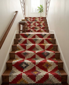 Red Ivory Southwestern <b>Runner</b> <b>Rug</b> | Handmade Wool Jute Geometric Boho Carpet <b>for</b> Farmhouse Hallway Entryway Home Floor Decor - Product Image 3