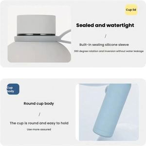 Gourde isotherme en acier inoxydable avec logo personnalisé, pour le sport en plein air, les enfants, avec poignée en silicone et logo personnalisé - Product Image 3