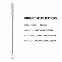 Ensemble de brosses à bouteilles en nylon de qualité alimentaire, 10 pièces, manche en acier inoxydable 304, kit de nettoyage complet pour usage familial