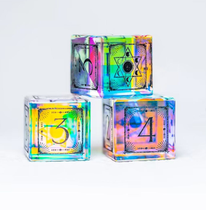 Bán Sỉ Xúc Xắc Đá Quý Khắc Hình Lăng Kính Cầu Vồng Tùy Chỉnh Xúc Xắc Đá DND 16Mm D6 Bộ Xúc Xắc Đá Đa Diện K9 Thủy Tinh - Product Image 3