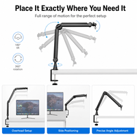 Support de microphone universel pliable et réglable F40 pour ordinateur de bureau, bras articulé pour micro gaming