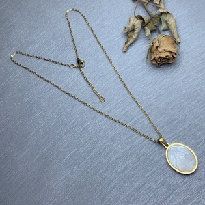 Collier en acier inoxydable en forme de coquille de mer, pendentif religieux <span class=keywords><strong>jésus</strong></span>, notre-dame, vierge <span class=keywords><strong>marie</strong></span>, cœur sacré pour femmes, vente en gros - Product Image 2