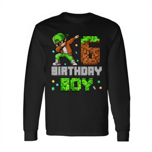 Camiseta de manga larga con estampado de píxeles para el 6º cumpleaños de un niño de 6 años - Product Image 2