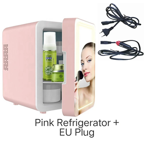 Mini Refrigerador <span class=keywords><strong>de</strong></span> 4L <span class=keywords><strong>para</strong></span> Auto, Cosméticos, Cuidado <span class=keywords><strong>de</strong></span> la Piel, con Espejo LED, Refrigerador Doméstico Pequeño, Congelador, Reducción <span class=keywords><strong>de</strong></span> Ruido - Product Image 4
