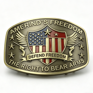 Hebilla de Cinturón Personalizada con Diseño de Libertad Americana, Hebilla Patriótica de Esmalte Suave para Hombre, Regalo de Graduación o Año Nuevo Chino - Product Image 2