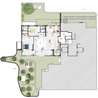 Diseño de Vivienda Unifamiliar con Planos de Jardín, Planos de Casas Modernas