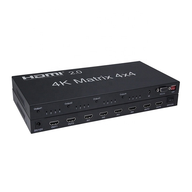 Xput 18Gbps 4K 2.0 3D 1080P Support 4 to 4 HDMI Matrix Splitter 4x4 HDMI Video Matrix hdmi Switch Splitter HDCP2.2 HDR 4K 60Hz