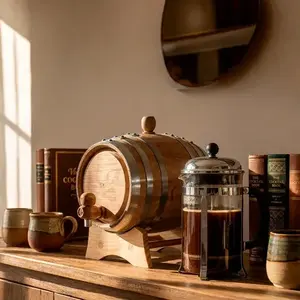 Barril de Madera Galvanizado de 2 Litros, Color Marrón Claro, para Almacenamiento de Cerveza y Licores, Modelo The Barrel House - Product Image 6