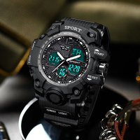 Montres de sport pour hommes de marque supérieure, montre à quartz, montre-bracelet étanche pour hommes, montre de sport d'extérieur, LED
