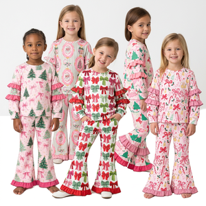 Pumpkins Dogs – ensemble de vêtements d'automne pour bébés filles, tunique à rayures roses, leggings - Product Image 5