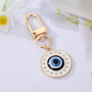 Nhỏ Retro Màu Xanh Mắt Nhà Thiết Kế Keychain Cho Phụ Nữ May Mắn Charms Túi Tai Nghe Trường Hợp Phụ Kiện Chính Thổ Nhĩ Kỳ Mắt Ác Keychain - Product Image 5