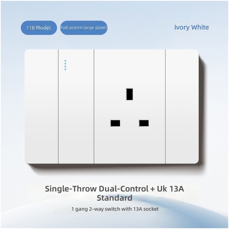 1 gang 2 way switch with 3P socket