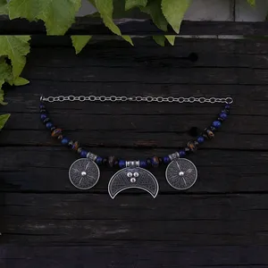 Joyería vikinga, collar vikingo, joyería de lapislázuli, joyería tribal, joyería étnica, luna bohemia, regalo único para ti - Product Image 3