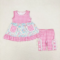 Großhandel Lässiges Umweltfreundliches Milchseide-Baby-Mädchen-Boutique-Outfit Weiches Dehnbares Tunika-Rüschen-Oberteil und Rüschenhosen-Set