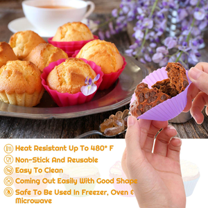 Paquete de 24 Moldes de Silicona para Pasteles y Cupcakes, Antiadherentes, Libres de BPA, Aptos para Alimentos, 6 Diseños Diferentes, Reutilizables - Product Image 3