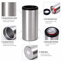 Vente en gros de refroidisseurs de bouteilles de bière multifonctionnels en acier inoxydable 304 à double paroi de 12 oz avec couvercle pour le camping et les fêtes