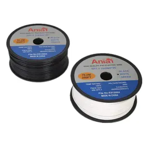 Black/White 500FT SPT-1 18AWG Flat Electrical Wire PVC Blank Wire